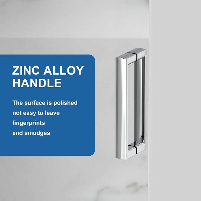30” x 72” Pivot Shower Door, 1/4 inch Thick Tempered Glass Pivot Swing Shower - Image 4