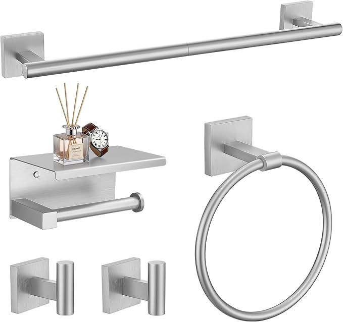 TURS 5-Pieces Brushed Nickel Bathroom Hardware Set 23.6 Inch SUS304 Stainless by TURS