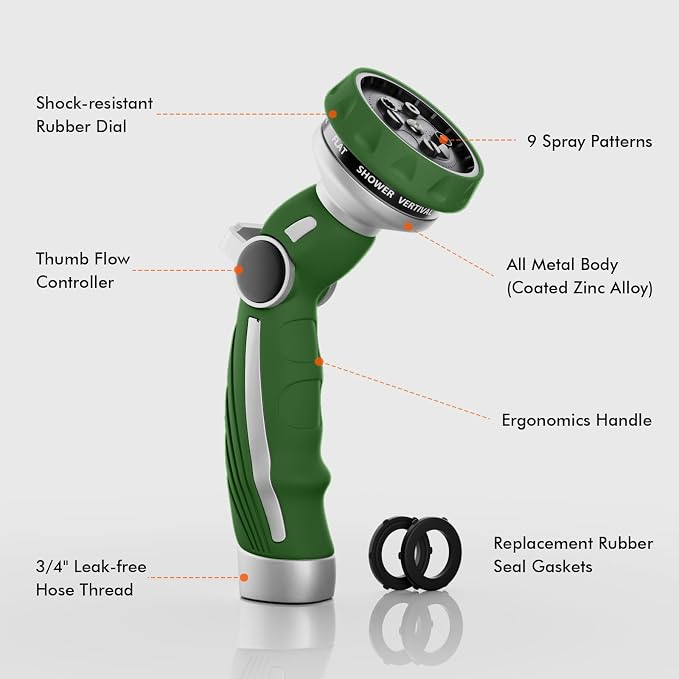 RESTMO Hose Nozzle Heavy Duty, Metal Water Hose Sprayer - Image 2