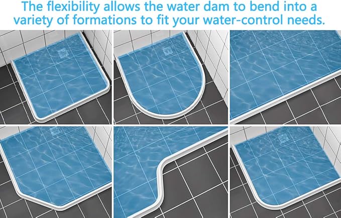 122 Inch Shower Threshold Water Dam Collapsible Bath Shower Barrier Water - Image 5