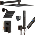 Shower Faucet Set, Wall Mount Shower System 12 and 6 Inch Dual Shower Head Set by FAROLAN