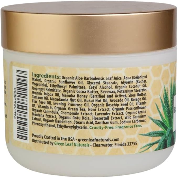 Green Leaf Naturals Manuka Honey Eczema Cream Moisturizing Lotion Fragrance Free - Image 7
