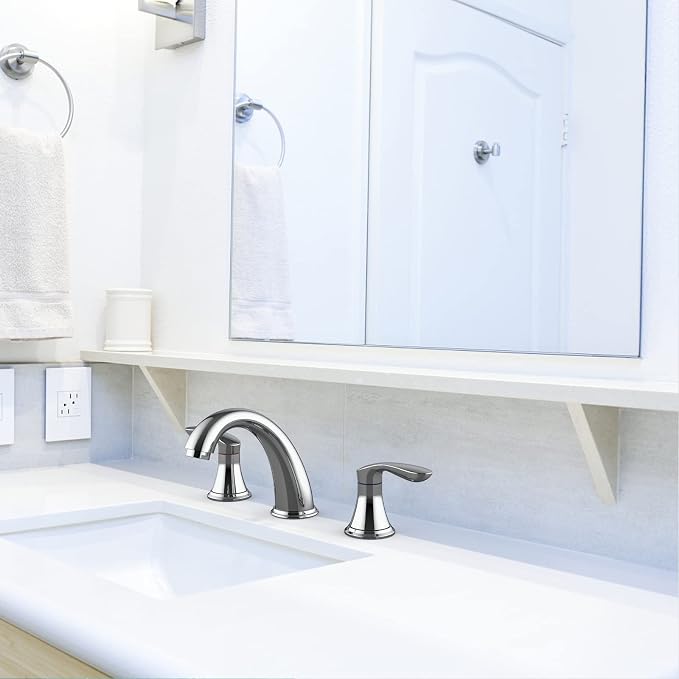 Bathroom Sink Faucet, Faucet for Bathroom Sink, Widespread Chrome Bathroom - Image 3