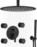 Matte Black Round Shower Faucet Set by Unknown