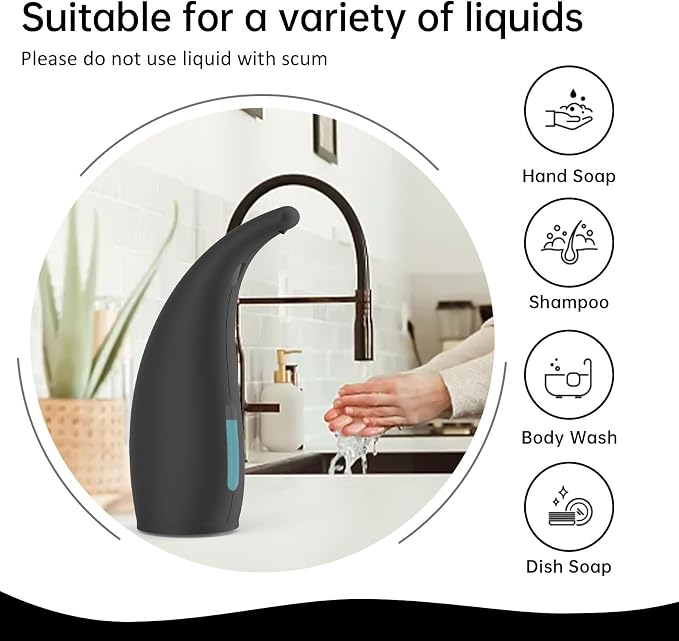 Automatic Liquid Soap Dispenser, 300ML Touchless 4 Gear Adjustable, Countertop - Image 3