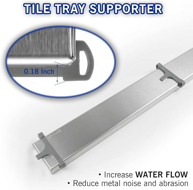 Linear Shower Drain 26", Brushed Floor Drain - Image 4