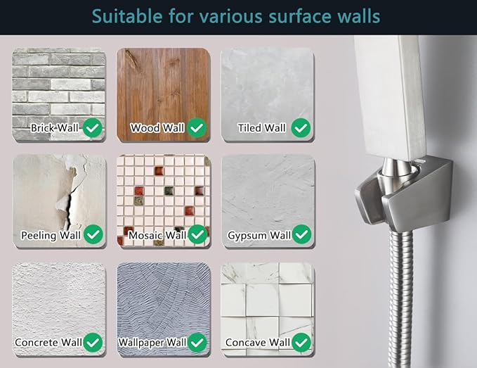 Dual Slot Handheld Shower Head Holder, Secure Screw-in Wall Mount Bracket - Image 5