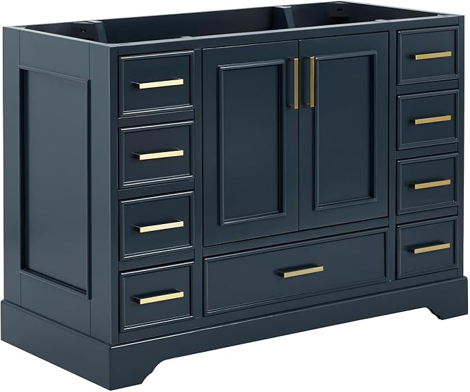 ARIEL Stafford 48" Midnight Blue Bathroom Vanity Base Cabinet, Single Sink - Image 4