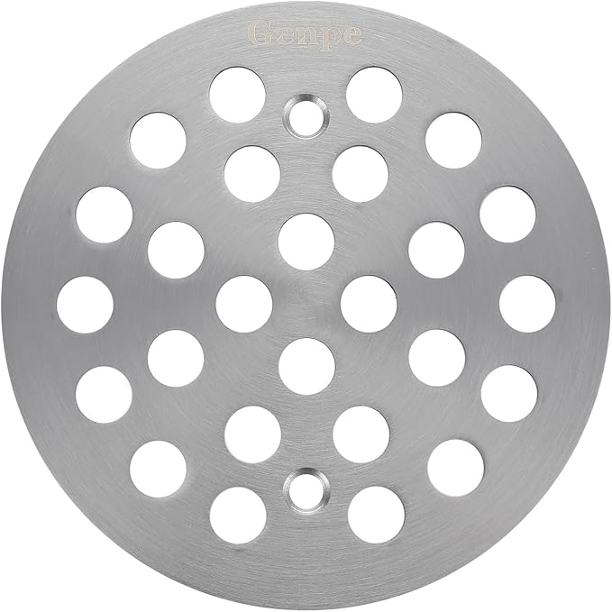 Round 4.25 Inch Screw-in Shower Drainer Cover Replacement 304 Stainless Steel by Genpe