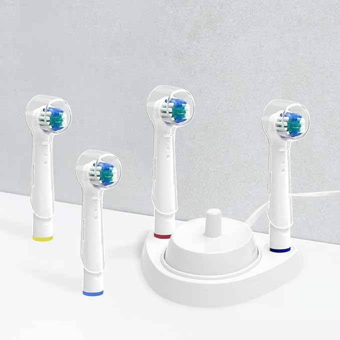 LazyMe Electric Toothbrush Heads Holder Charger Holders and 4 Toothbrush Heads - Image 5