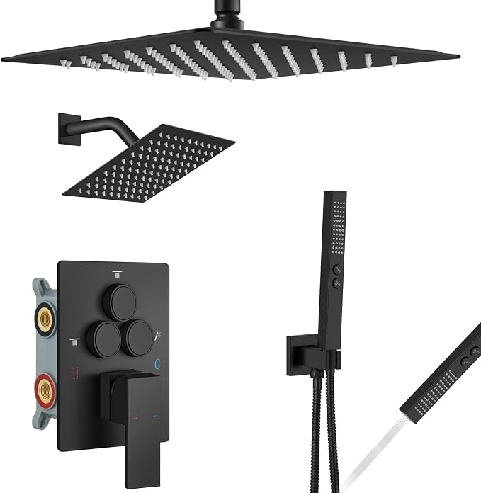 Aolemi Shower Faucet Set Ceiling Mount Shower System Rough-in Valve and Shower by Aolemi