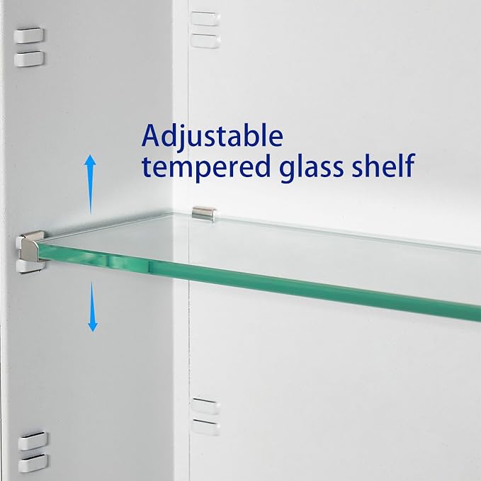 Bathroom Medicine Cabinet with Beveled Edge Mirrored Door 16 x 36 inch - Image 9