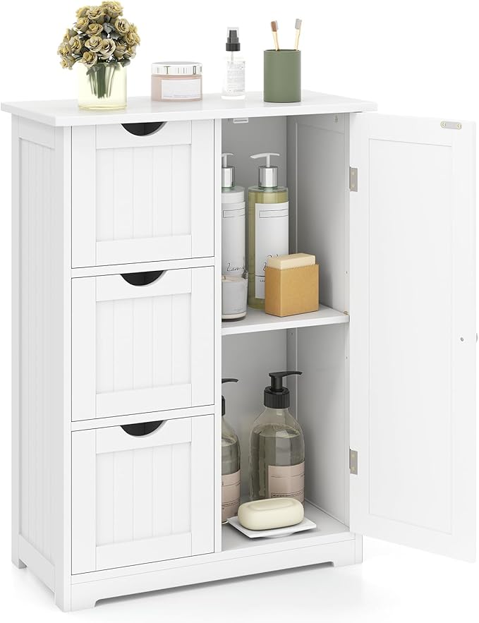 Tangkula Bathroom Floor Cabinet, Freestanding Storage Cabinet by TANGKULA