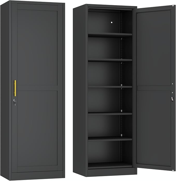 Metal Locker Tall Narrow Storage Cabinet, Gym Home Office, Entryway and Hallway by Ckzbx
