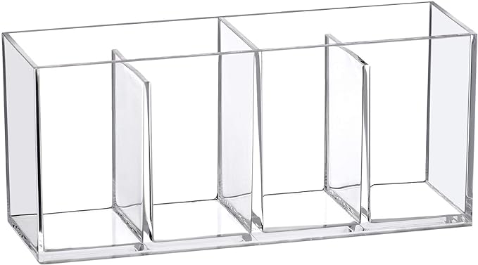 Amazing Abby - Glamour - Acrylic 4-Compartment Makeup Organizer, Transparent - Image 5