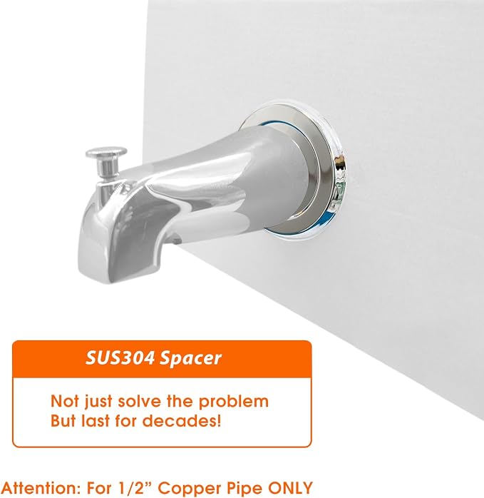1/4" Thick SUS304 Tub Spout Cover Ring, Bathtub Faucet Surround Sealing Spacer - Image 4