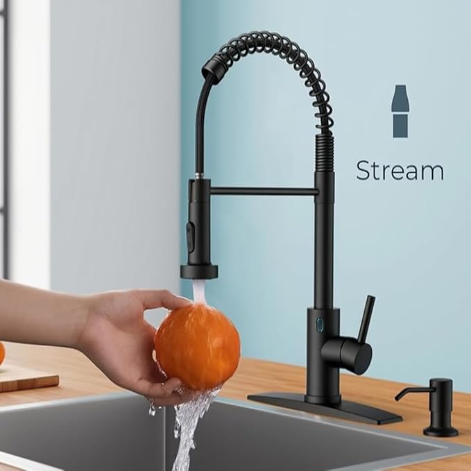 Touch-Less Kitchen Faucet, 3 Modes Pull Down Sprayer, LED Temperature Control - Image 8