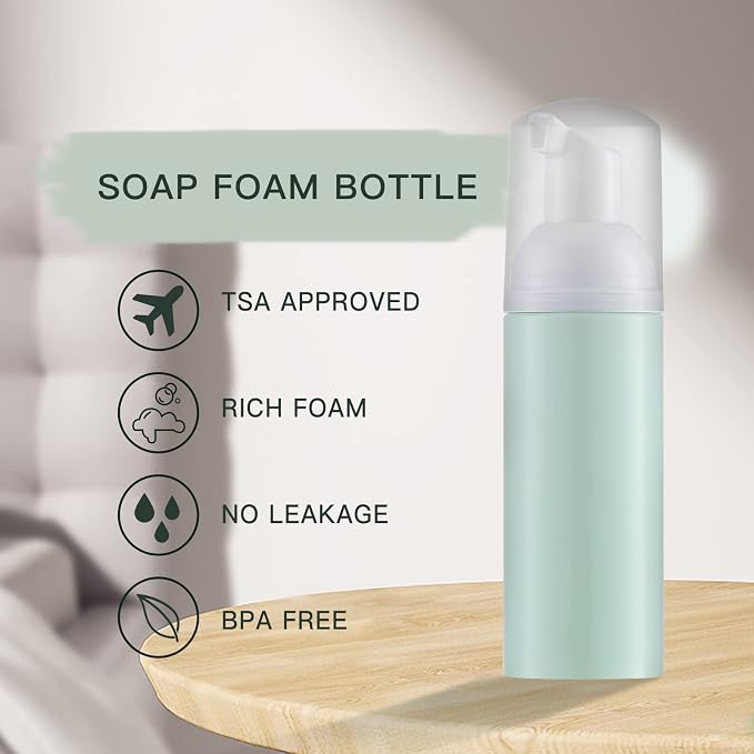 Tekson 3 PCS Soap Foam Bottle, Empty Travel Foaming Lash Shampoo - Image 4