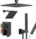 Shower Faucet Set Matte Black Shower System, Ceiling Mount 10 Inch Shower Head by Baetuy