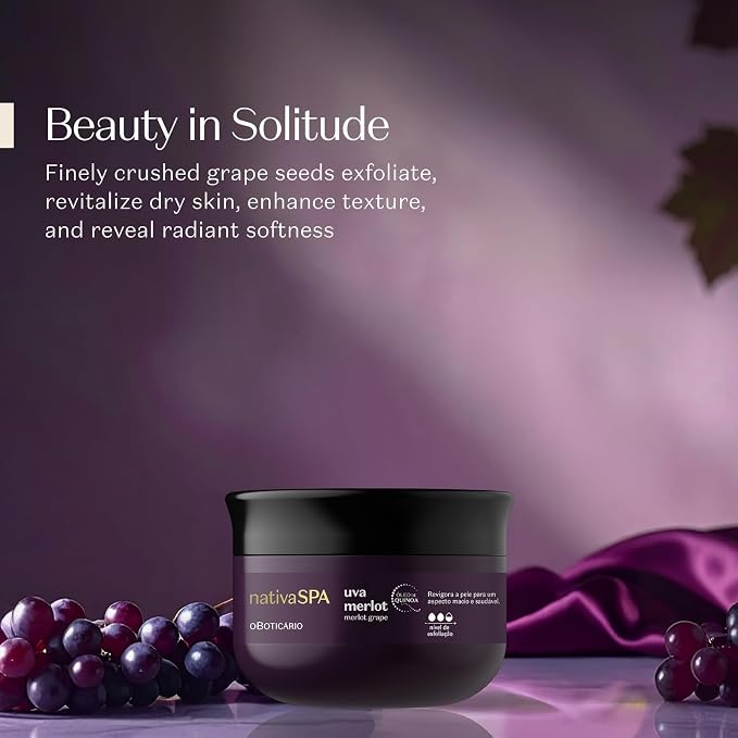 Nativa SPA by O Boticário Merlot Grape Body Scrub, Exfoliation - Image 5