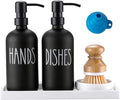 Glass Soap Dispenser for Kitchen, Farmhouse Dish &Hand Soap Dispenser Set by Eggs+sound