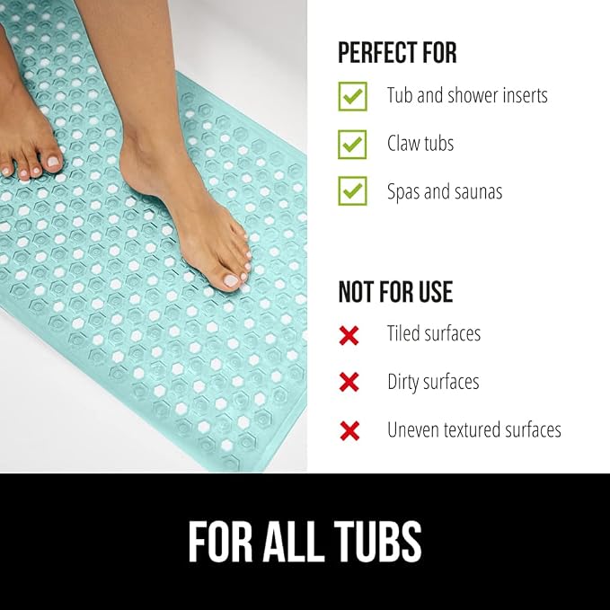 GORILLA GRIP Patented Bath Tub Shower Mat, Machine Washable Bathtub Floor Liner - Image 6