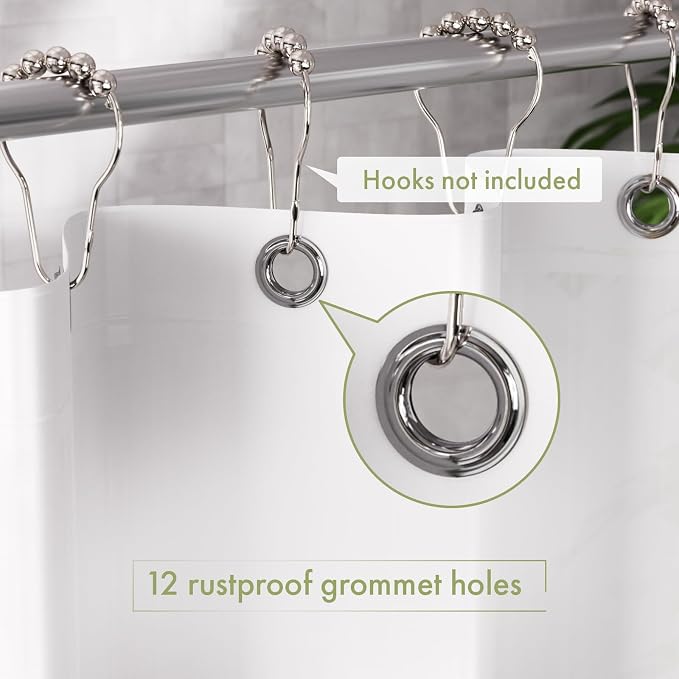 AmazerBath Shower Curtain Liner, 72x72 Plastic White Shower Curtain Liner - Image 4