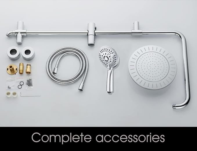 BRIGHT SHOWERS Rain Shower Heads System Including Rainfall Shower Head and - Image 8