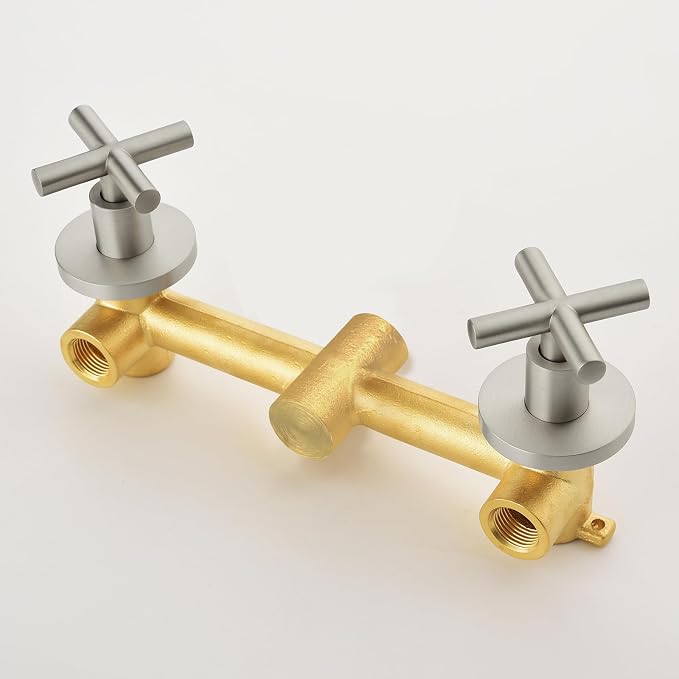 2 Handles Shower Faucet Shower System Complete 2 in 1 Shower Combo Set - Image 8