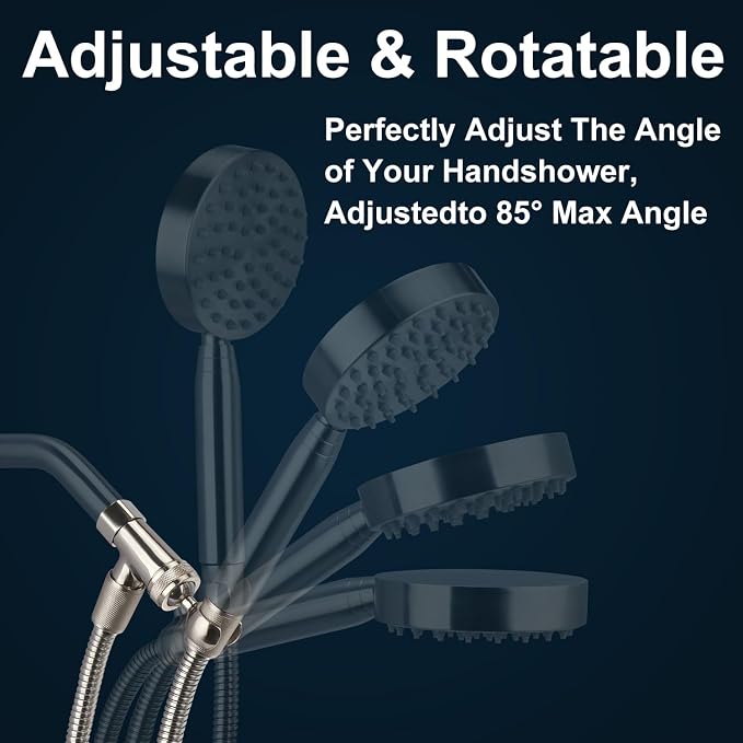Shower Head Holder All Metal and Extra Long Stainless Steel 6 ft. Hose - Image 3
