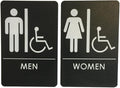 USA Made - Men's and Women's Restroom Signs ADA-Compliant Bathroom Door Signs by RockRidge