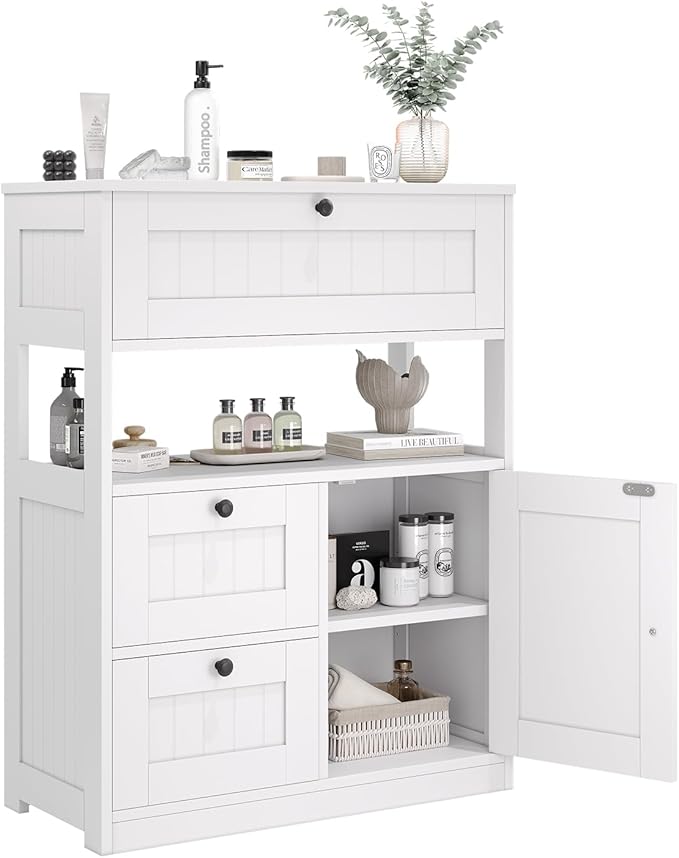 Bathroom Cabinet, Modern Bathroom Floor Storage Cabinet Organizer by GRUSIGN