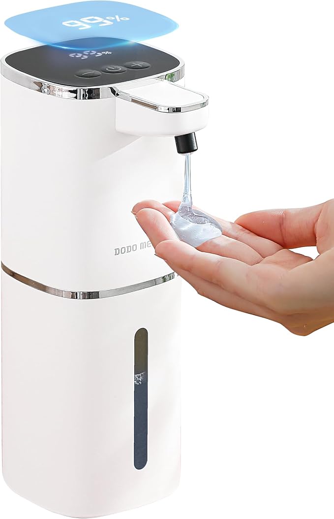 Automatic Liquid Soap Dispenser, 12.8oz Rechargeable, Adjustable Liquid Levels by DODOMEKIA