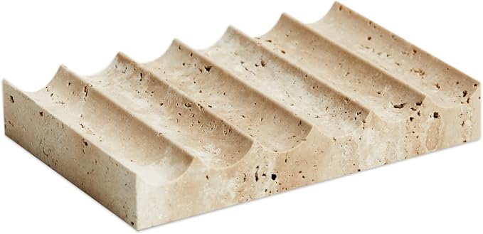 Luxury Travertine Soap Dish Marble Jewelry Ring Tray by PHINILUX