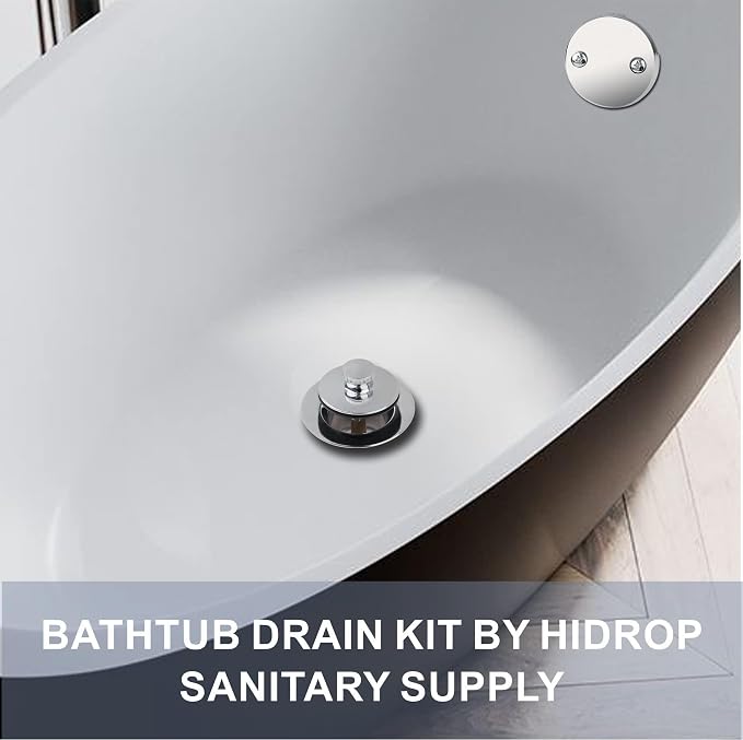 Chrome Tub Drain Lift &Turn Tub Trim Set - Image 2