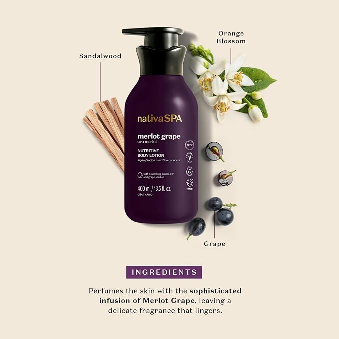 Nativa SPA by O Boticário Merlot Grape Body Lotion, Deep Hydration - Image 3