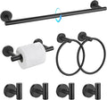 TQKAG 8-Pieces Bathroom Hardware Set Matte Black SUS304 Stainless Steel Bath by TQKAG