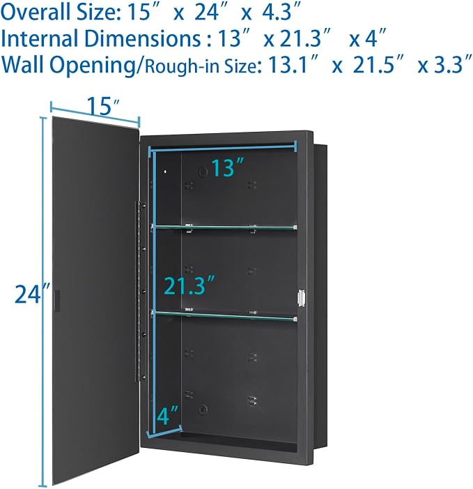 Black Bathroom Medicine Cabinet - Image 3