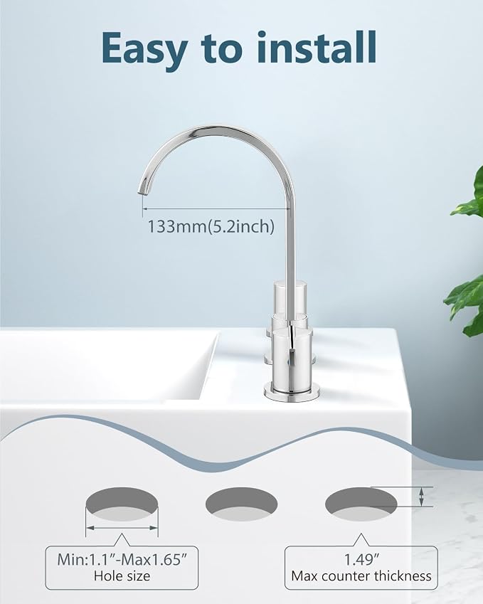 Aolemi Bathroom Faucets 3 Hole, 8 Inch Widespread Waterfall Bathroom Sink Faucet - Image 8
