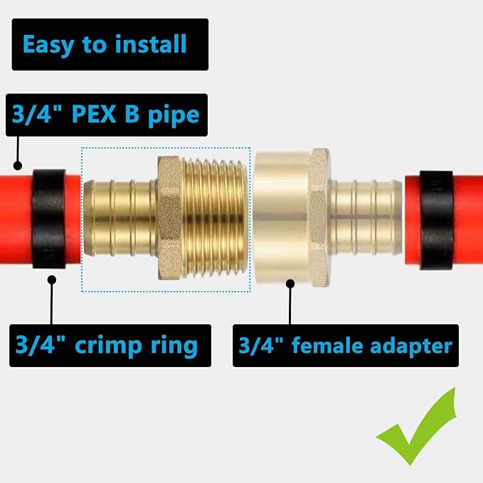 Lidertik PEX Fittings 3/4 Inch Male NPT Adapter, 3/4" PEX F1807 to 3/4" NPT - Image 6