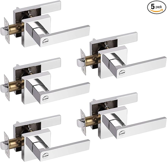 Probrico Bed and Bath Door Locks Interior Heavy Duty Privacy Levers in Polished by Probrico