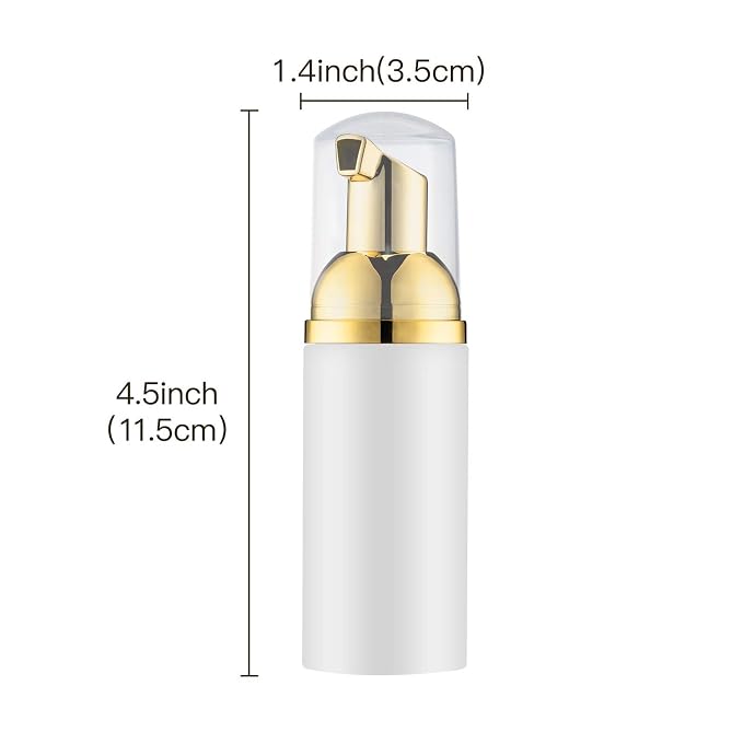 Tekson 2 OZ Foam Bottle with Gold Pump, Empty Travel Foaming Dispensers - Image 5