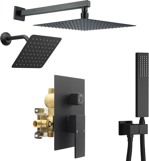 12" Shower Faucet Set Rain Shower System by NPYSVSSS