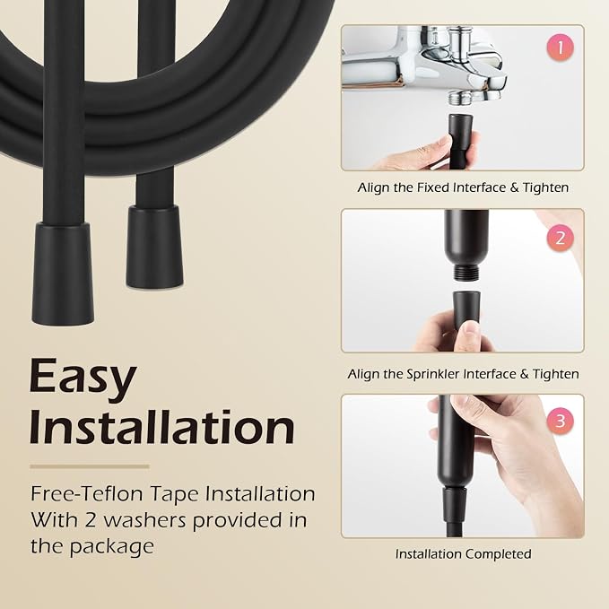 Shower Hose, Ultra-Soft Silicone Shower Hose Replacement, Anti-Kink Designed - Image 7