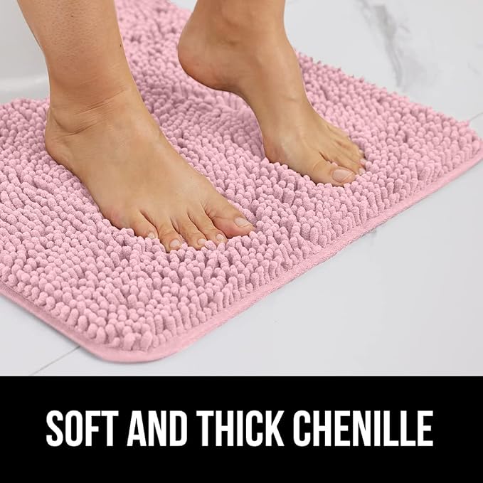 GORILLA GRIP Bath Rug Mat, Soft Absorbent Chenille, Quick Dry Microfiber Mats - Image 3