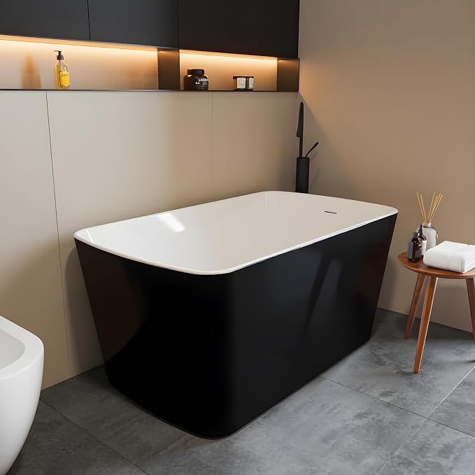 Freestanding Bathtub Acrylic Oval Soaking Tub, Modern Stand Alone Bath - Image 5