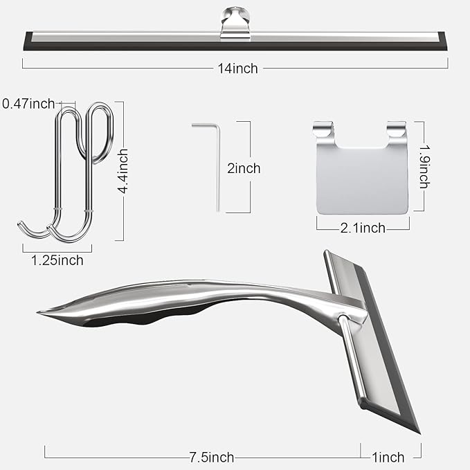 TOOVEM 14 Inch Shower Squeegee for Glass Doors, Car Windshield, Shower Cleaning - Image 3
