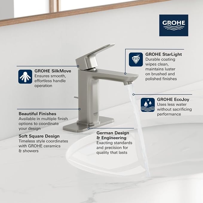 Grohe 1019202430 Cubeo Single Hole Single Handle M-Size Bathroom Faucet - Image 3