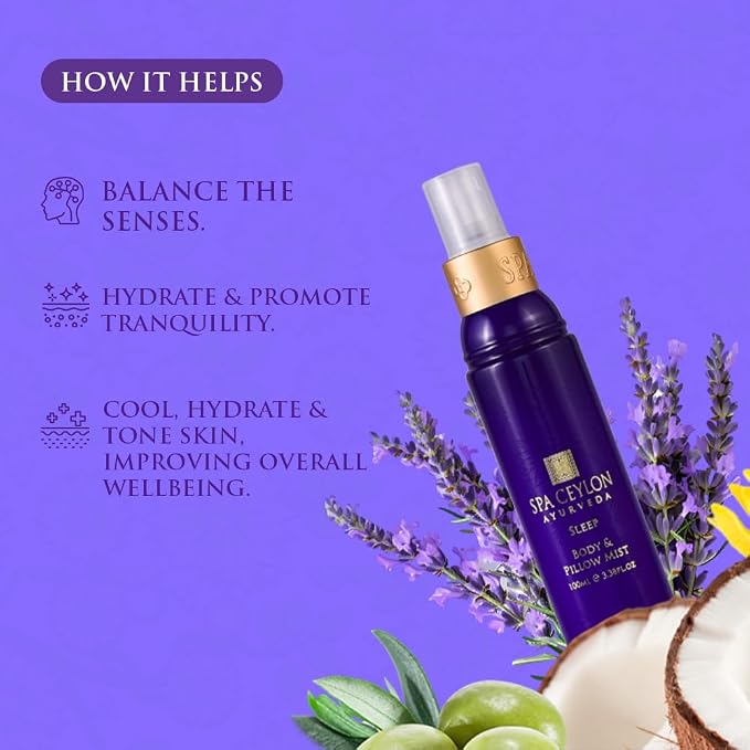 SPA CEYLON SLEEP Body & Pillow Mist | Non-Oily Natural Mist | Reduces Stress | - Image 3