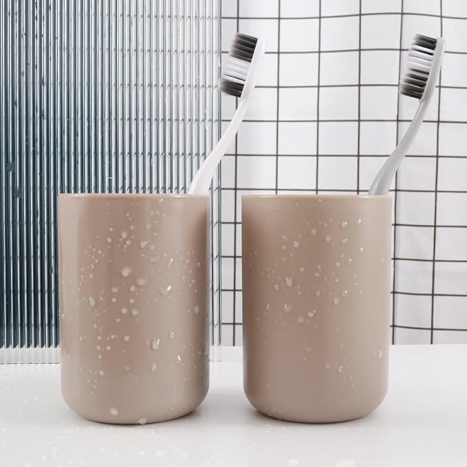 Bathroom Tumblers 2Pcs, Mouthwash Cup, Toothbrush Holders, Drink Mug, Pen Holder - Image 4